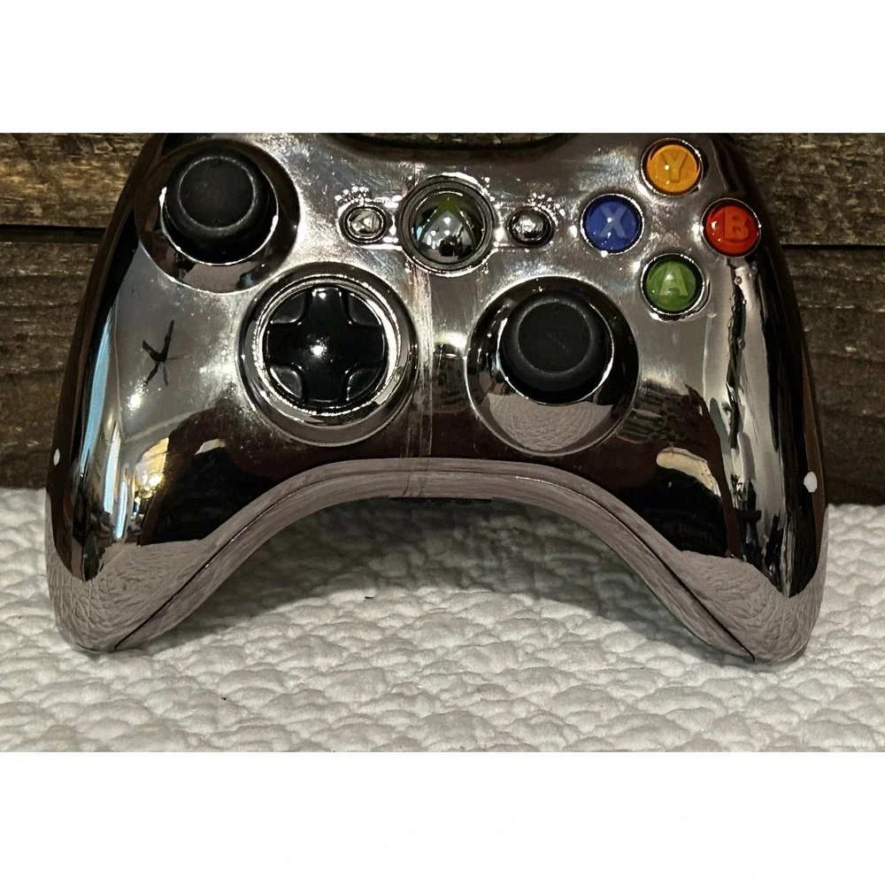 Microsoft Xbox 360 Controller Special Edition Silver Chrome - PARTS OR REPAIR